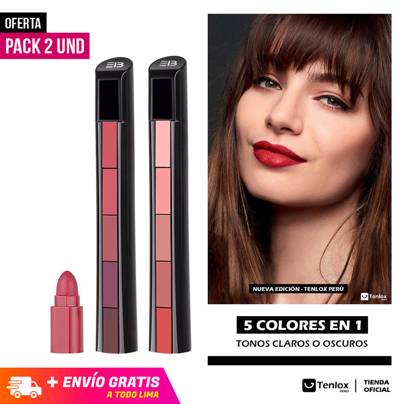 PACK 2 LABIALES LIPSTICK 5 EN 1 - ORIGINAL